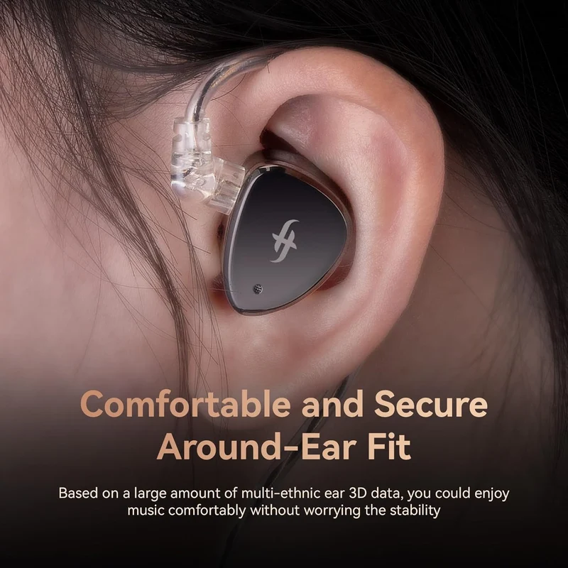 SIMGOT EM6L 1DD + 4BA Hybrid Driver, Detachable OFC Silver-Plated Cable in-Ear Monitor (Black)