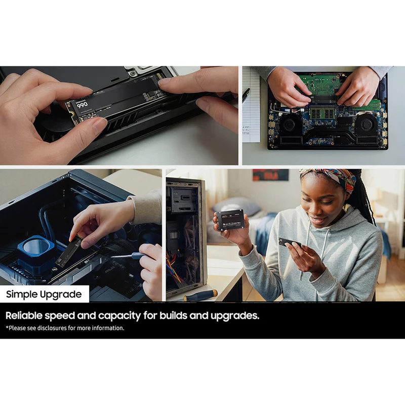 Samsung 990 PCIe 4.0 x4 NVMe M.2 SSD (1TB, 2TB) (MZ-V9V1T0BW, MZ-V9V2T0BW)