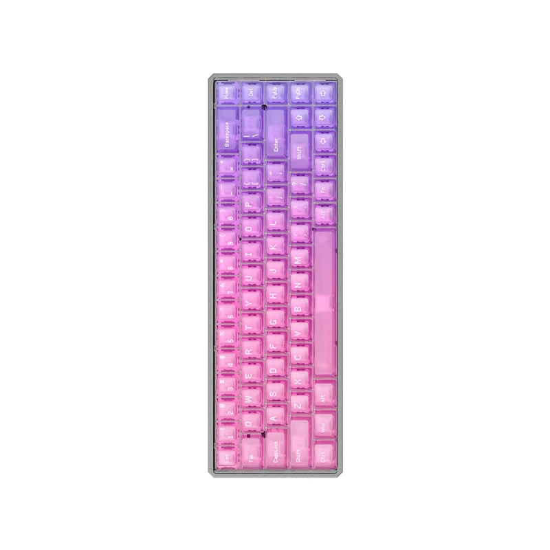 Akko MOD68 HE Aluminum Case Wired ARGB Magnetic Keyboard (Grey-Frosted Pastel Gradient Transparent) (Akko AstroAim Magnetic Switch) (02N-02I-05F-02G-02L-02K)