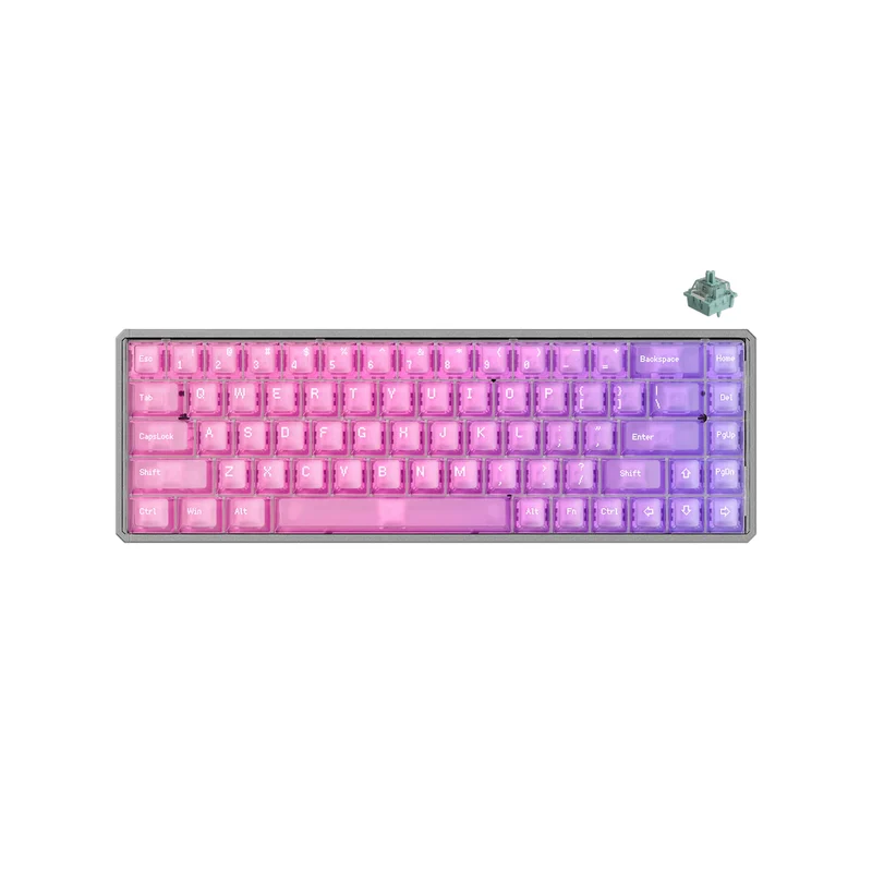 Akko MOD68 HE Aluminum Case Wired ARGB Magnetic Keyboard (Grey-Frosted Pastel Gradient Transparent) (Akko AstroAim Magnetic Switch) (02N-02I-05F-02G-02L-02K)