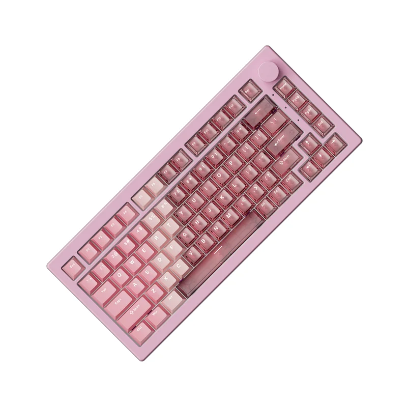Akko 5075 V3 Multi-Mode RGB Hot-Swappable Mechanical Keyboard (Gradient Hybrid Pink Transparent) (Akko Frost Pink Switch) (013-003-087-04J-004)