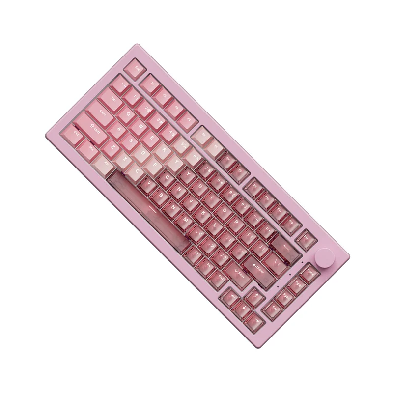 Akko 5075 V3 Multi-Mode RGB Hot-Swappable Mechanical Keyboard (Gradient Hybrid Pink Transparent) (Akko Frost Pink Switch) (013-003-087-04J-004)