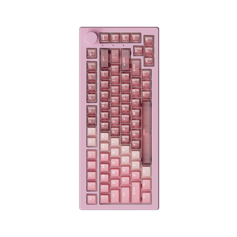 Akko 5075 V3 Multi-Mode RGB Hot-Swappable Mechanical Keyboard (Gradient Hybrid Pink Transparent) (Akko Frost Pink Switch) (013-003-087-04J-004)