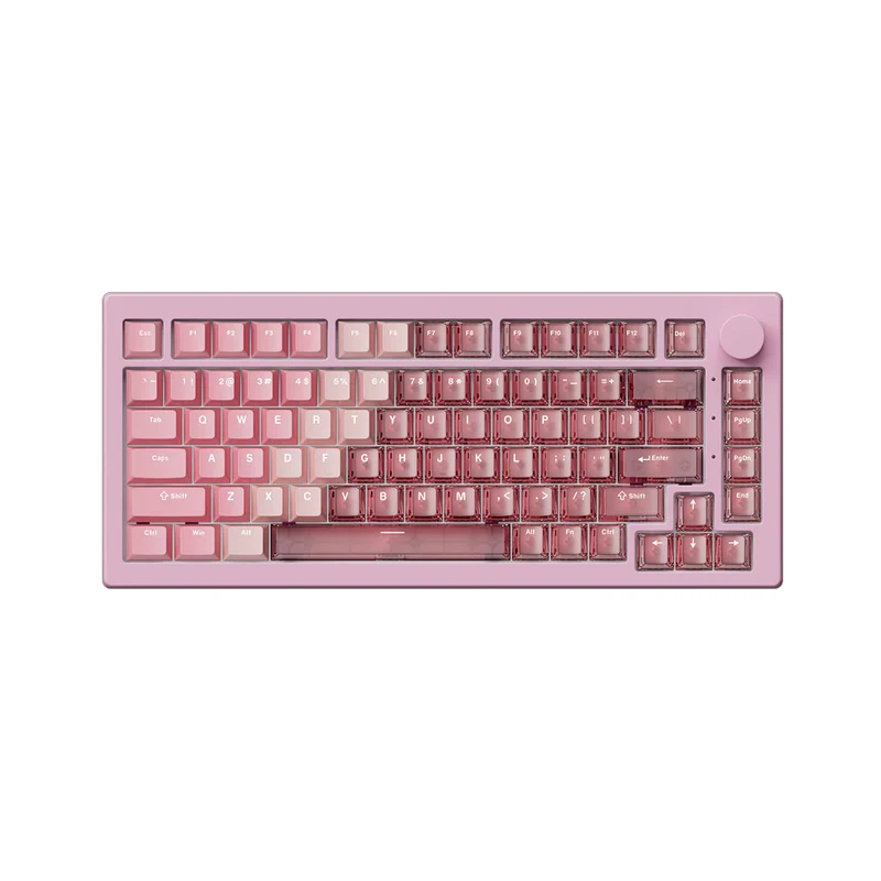 Akko 5075 V3 Multi-Mode RGB Hot-Swappable Mechanical Keyboard (Gradient Hybrid Pink Transparent) (Akko Frost Pink Switch) (013-003-087-04J-004)