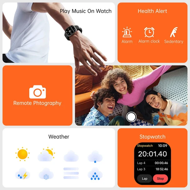 Weofly Edge 2 Smartwatch (Black, Gold, Silver) (WFEG625BL, WFEG625GD, WFEG625SL)