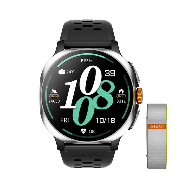 Weofly Vive 2 Smartwatch (Black, Silver) (WFVV708BL, WFVV708SL)