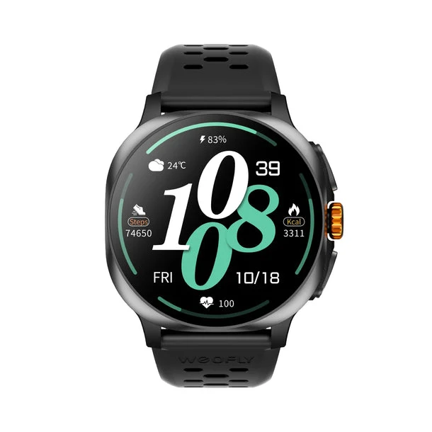 Weofly Vive 2 Smartwatch (Black, Silver) (WFVV708BL, WFVV708SL)