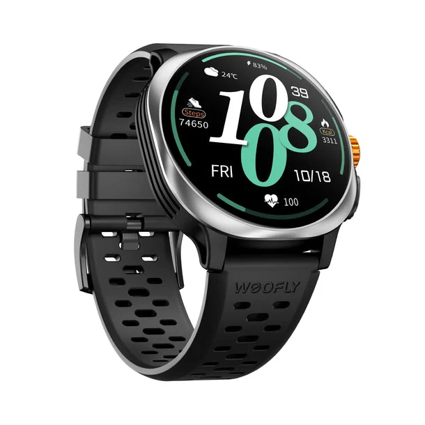 Weofly Vive 2 Smartwatch (Black, Silver) (WFVV708BL, WFVV708SL)