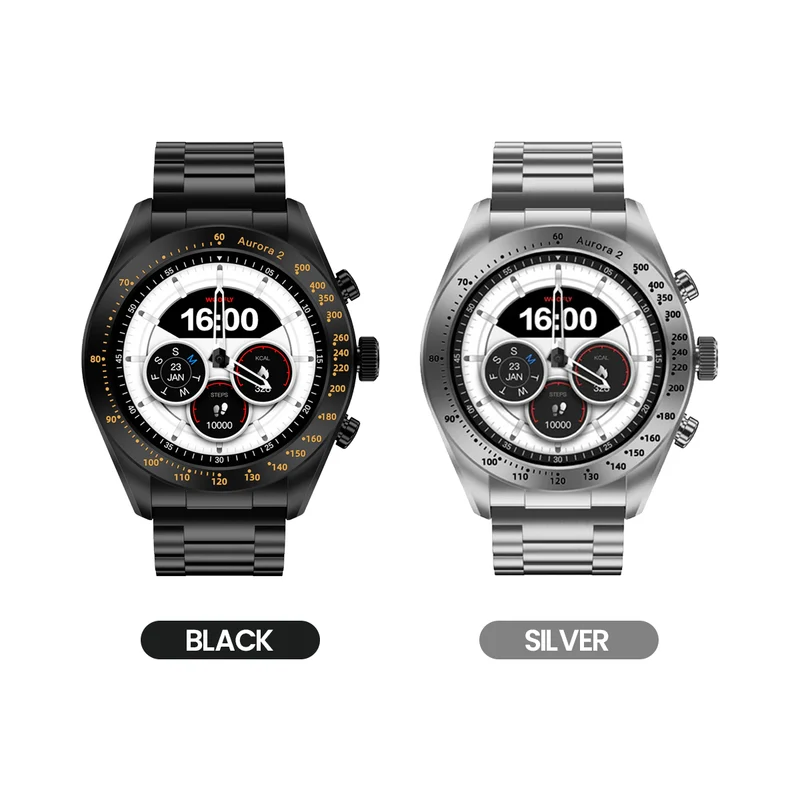 Weofly Aurora 2 Smartwatch (Black. Silver) (WFAU227BL, WFAU227SL)