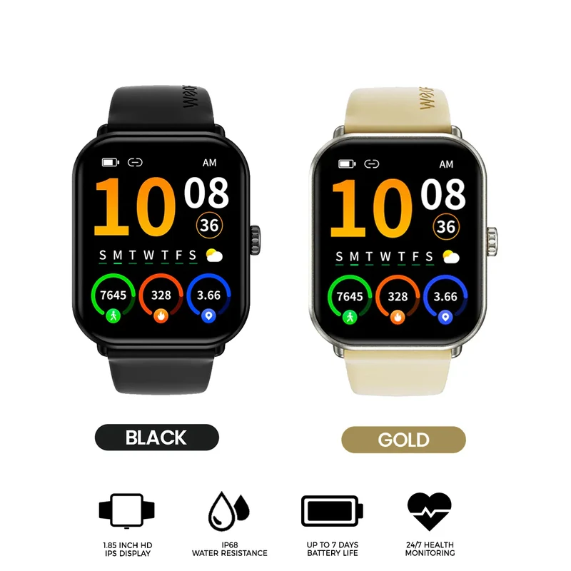 Weofly Active 2 Smartwatch (Black, Gold) (WFAC890BL, WFAC890GD)