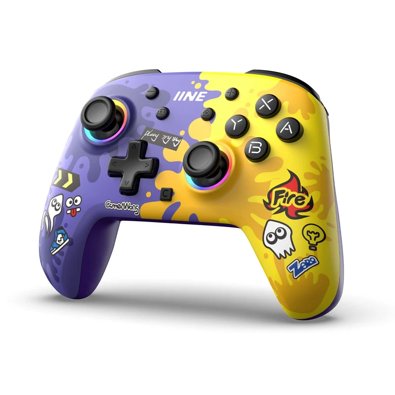 IINE Stella Series HD Rumble Wireless Controller (Pink & White, Purple & Yellow) (L1299, L1300)