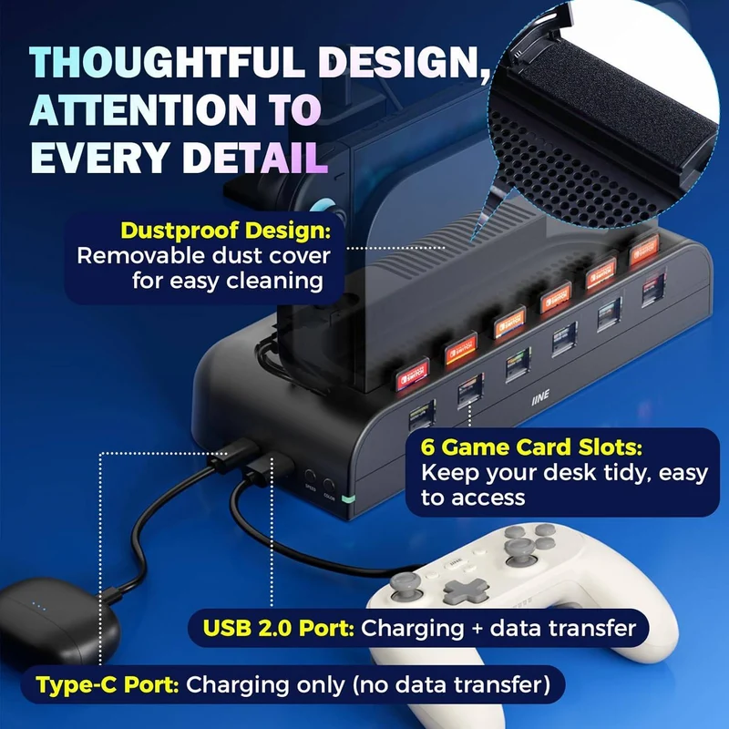 IINE Dock-Synced Auto Cooling Fan for Nintendo Switch 2 (L1259)
