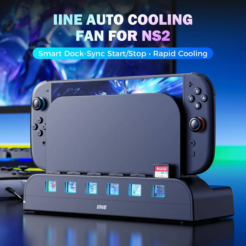 IINE Dock-Synced Auto Cooling Fan for Nintendo Switch 2 (L1259)