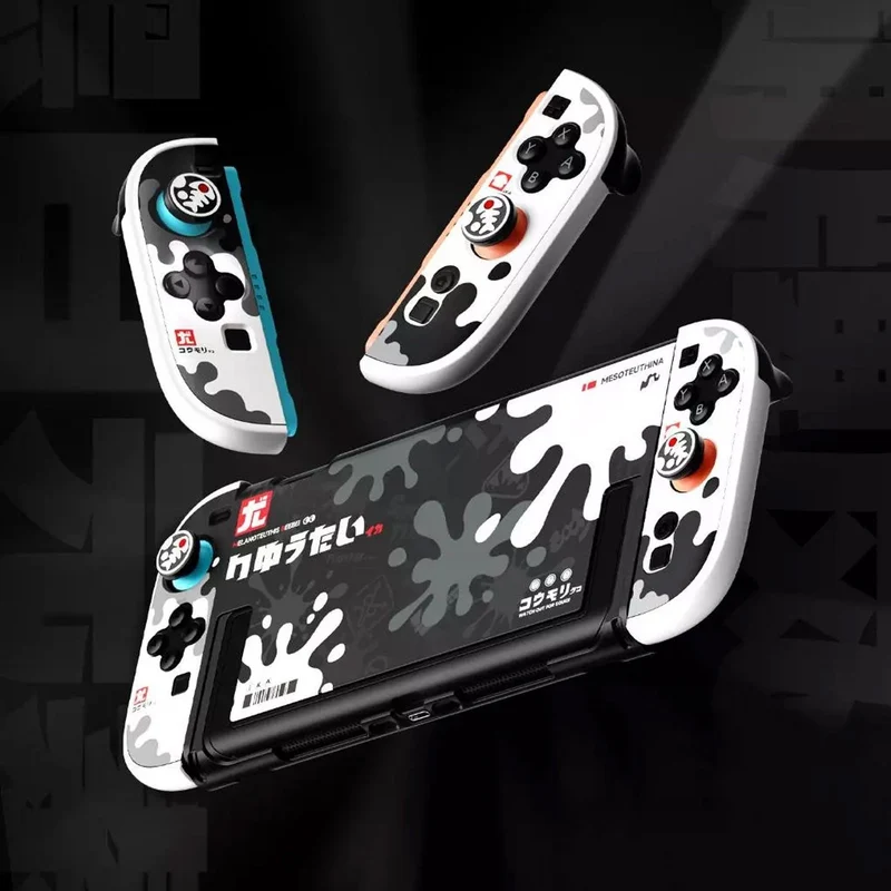 IINE Protective Case Set for Nintendo Switch OLED (Ink White Splash) (L1288)