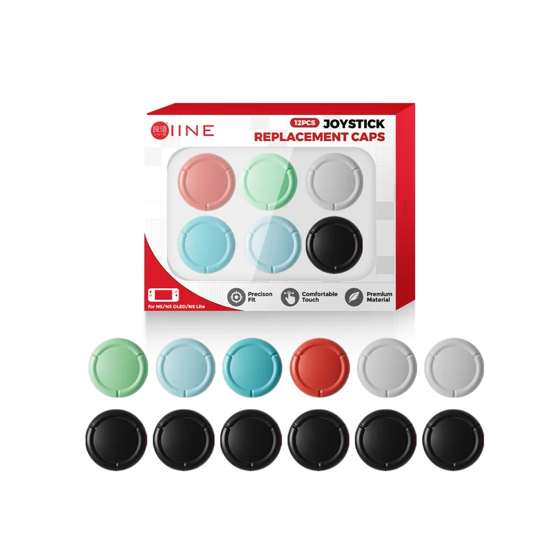 IINE Joystick Replacement Caps 12-pcs for Nintendo Switch / Nintendo Switch OLED / Nintendo Switch Lite (L1258)