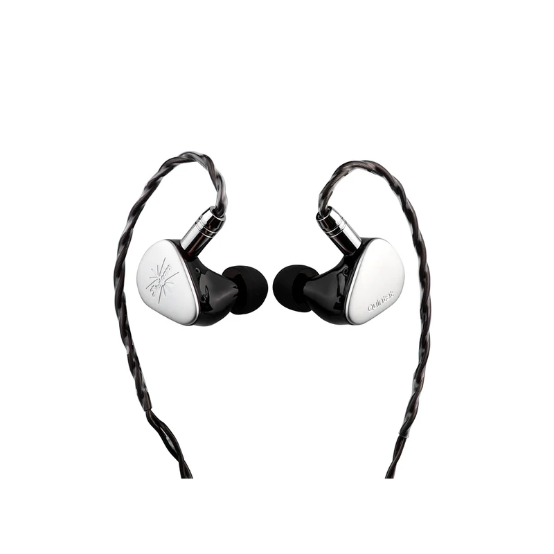 Kiwi Ears Quintet Hybrid In-Ear Monitor 1DD + 2BA + 1 Planar + 1 PZT with Detachable Silver-Plated OFC Cable, Metal Faceplate, 3D-Printed Resin Shell