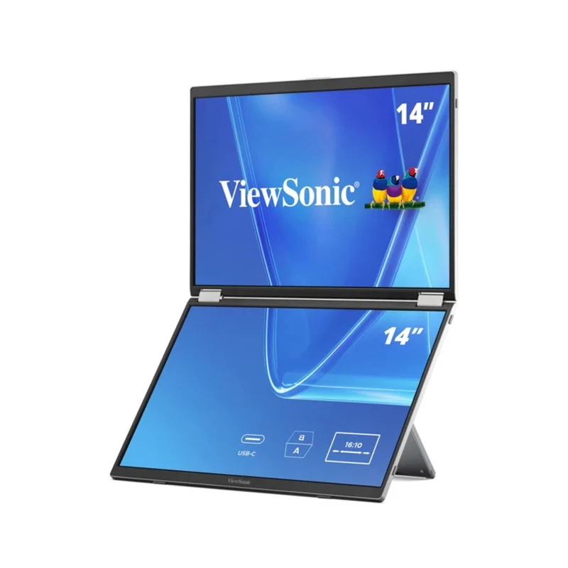 ViewSonic VG1457 14" WUXGA (1920x1200) 60Hz 16ms IPS Dual Screen Portable Monitor With USB-C And Protective Case
