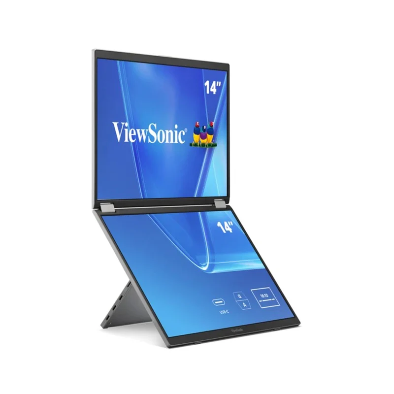 ViewSonic VG1457 14" WUXGA (1920x1200) 60Hz 16ms IPS Dual Screen Portable Monitor With USB-C And Protective Case
