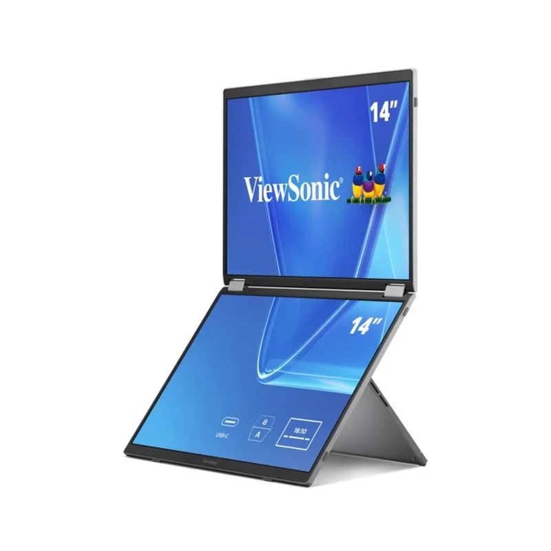 ViewSonic VG1457 14" WUXGA (1920x1200) 60Hz 16ms IPS Dual Screen Portable Monitor With USB-C And Protective Case