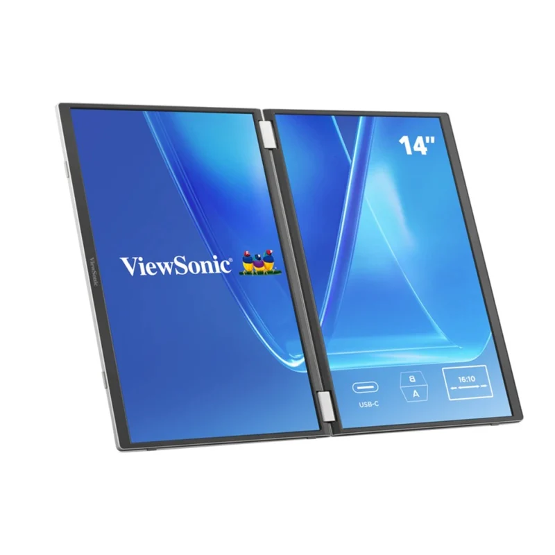ViewSonic VG1457 14" WUXGA (1920x1200) 60Hz 16ms IPS Dual Screen Portable Monitor With USB-C And Protective Case