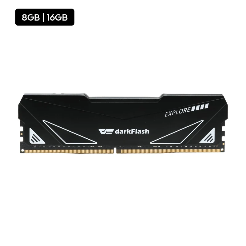 DarkFlash Explorer 3200MHz 1.2v DDR4 UDIMM With Heatsink Gaming Memory (Black) (8GB, 16GB)