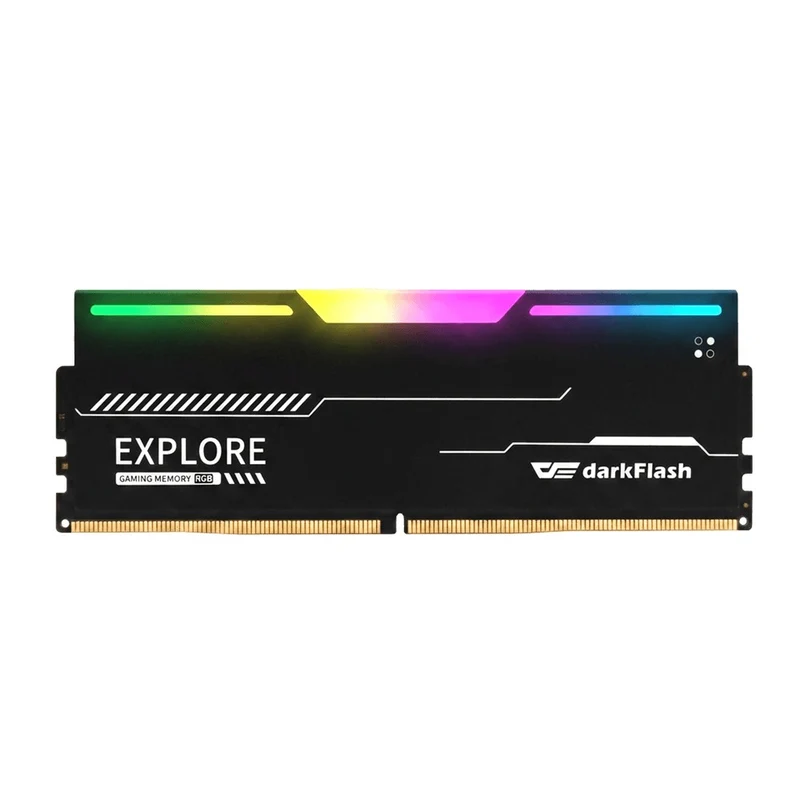DarkFlash Explorer 16GB (1x16GB) 3200MHz 1.2v DDR4 UDIMM With RGB Gaming Memory (Black, White) (DF416322RBX, DF416322RWX)