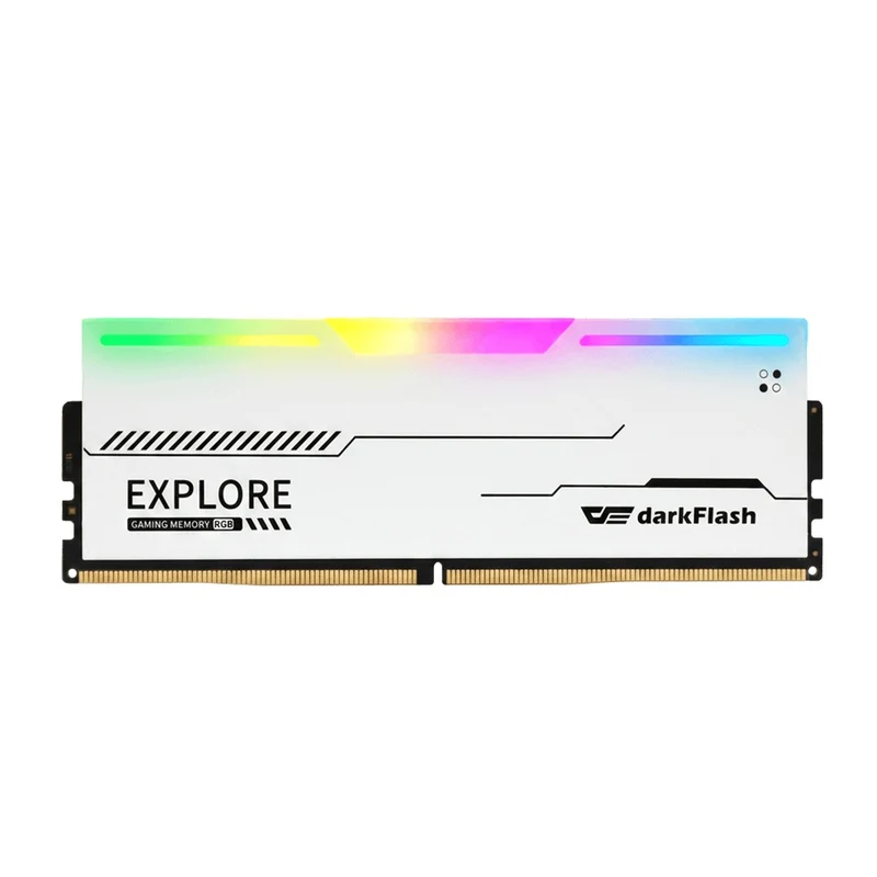 DarkFlash Explorer 16GB (1x16GB) 3200MHz 1.2v DDR4 UDIMM With RGB Gaming Memory (Black, White) (DF416322RBX, DF416322RWX)
