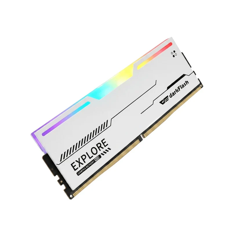 DarkFlash Explorer 8GB (1x8GB) 3200MHz 1.2v DDR4 UDIMM With RGB Gaming Memory (Black, White) (DF408322RBX, DF408322RWX)