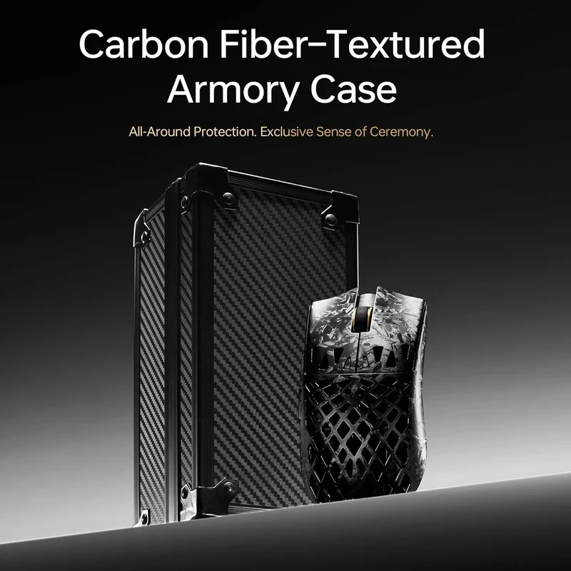 ATK Blazing Sky Ghost Extreme Series Carbon Fiber Skeleton Gaming Mouse (Black, Silvery, Purple)