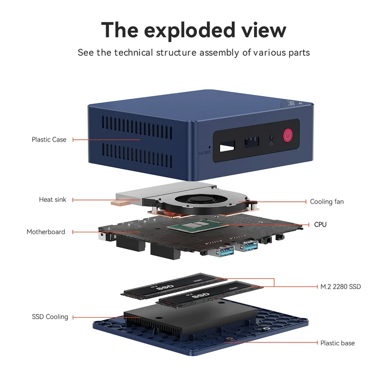Beelink Mini S12-LP Intel N95 Processor 12GB RAM 480GB SSD Mini PC (Navy Blue)