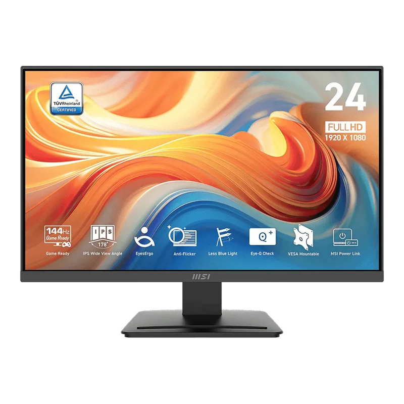 MSI Pro MP243L E14 23.8" FHD (1920x1080) 144Hz 1ms MPRT/ 4ms GTG IPS Business Productivity Monitor with Tilt Adjustment (Black)