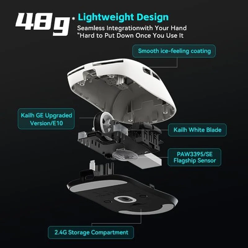 ATK VXE Dragonfly R1 SE+ Lightweight Wireless Mouse (White)