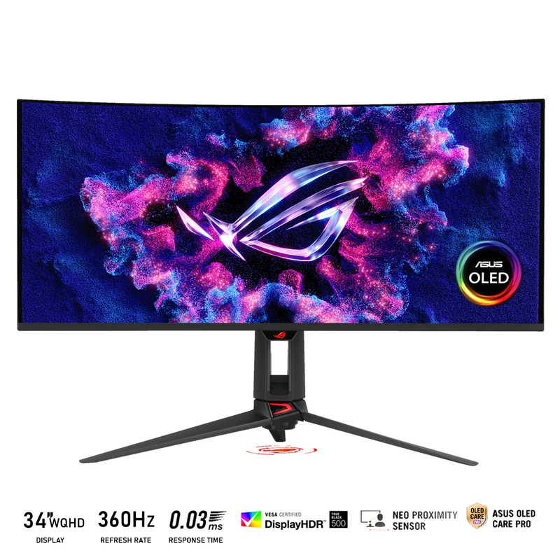 ASUS ROG Swift OLED PG34WCDN 34" WQHD (3440x1440) 360Hz 0.03ms GTG QD-OLED G-Sync Gaming Monitor with Tilt/ Height/ Swivel Adjustment