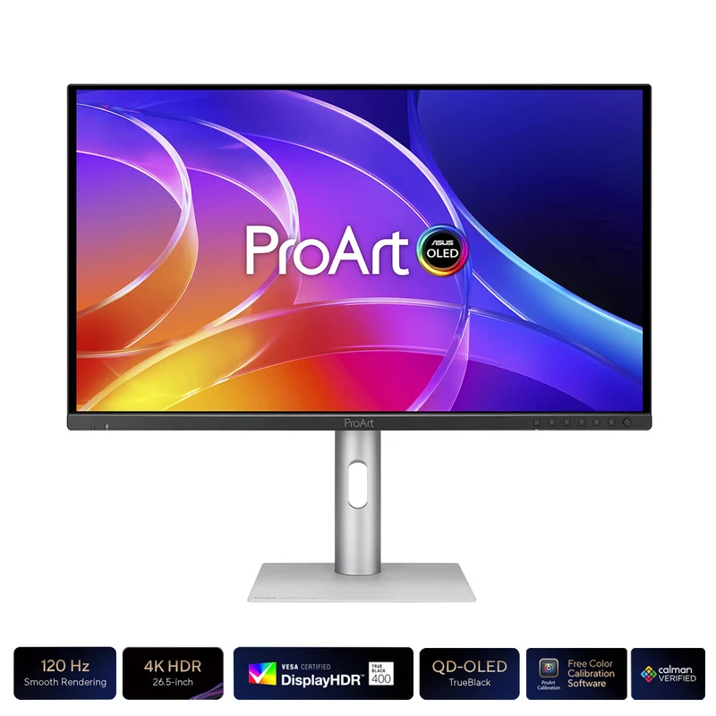 ASUS ProArt Display OLED PA279CDV 27" 4K UHD (3840x2160) 120Hz QD-OLED Professional Monitor with Tilt/ Height/ Swivel/ Pivot Adjustment