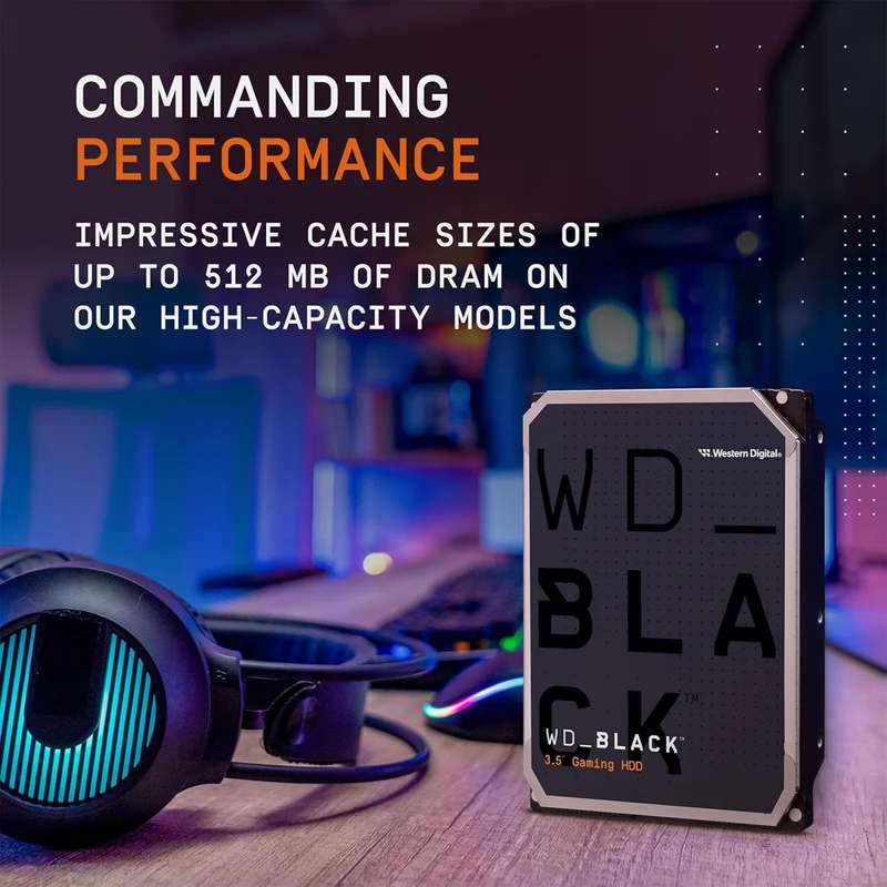 WD Black 10TB 7200 RPM 512MB Cache CMR 3.5" SATA Gaming Hard Drive (WD102FZBX)