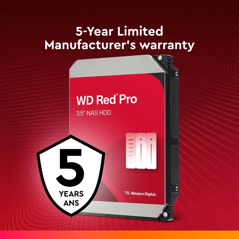 WD Red Pro 3.5" SATA NAS Hard Drive (12TB, 14TB, 16TB) (WD122KFBX, WD142KFGX, WD161KFGX)