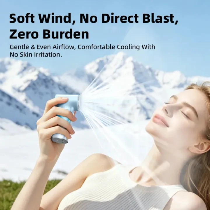 Vyvylabs High Speed 19000 RPM Cooling Handheld Fan 3000mAh (Grey, Black, Blue, Pink, Beige, Purple) (YF13-GY, YF13-BK, YF13-BL, YF13-PK, YF13-BG, YF13-PL)