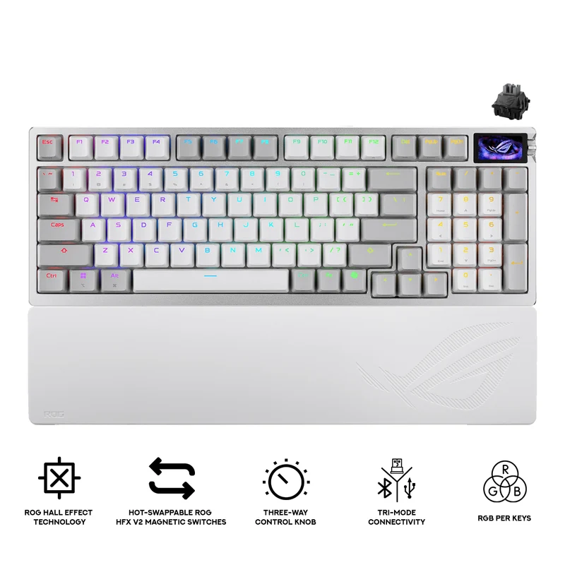 Asus M902 ROG Azoth 96% Wireless Analog Gaming Keyboard (ROG HFX V2 Magnetic Switch) (White)