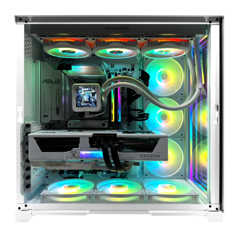 Ultra Magnium Gear White Desktop Gaming PC | AMD Ryzen 7 9850X3D | 32GB (2x16GB) RAM | 2TB SSD | RX 9070 XT | Windows 11 Pro