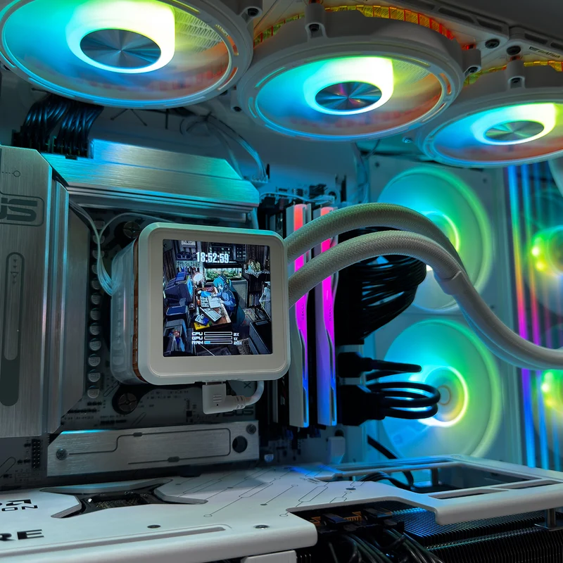 Ultra Magnium Gear White Desktop Gaming PC | AMD Ryzen 7 9850X3D | 32GB (2x16GB) RAM | 2TB SSD | RX 9070 XT | Windows 11 Pro