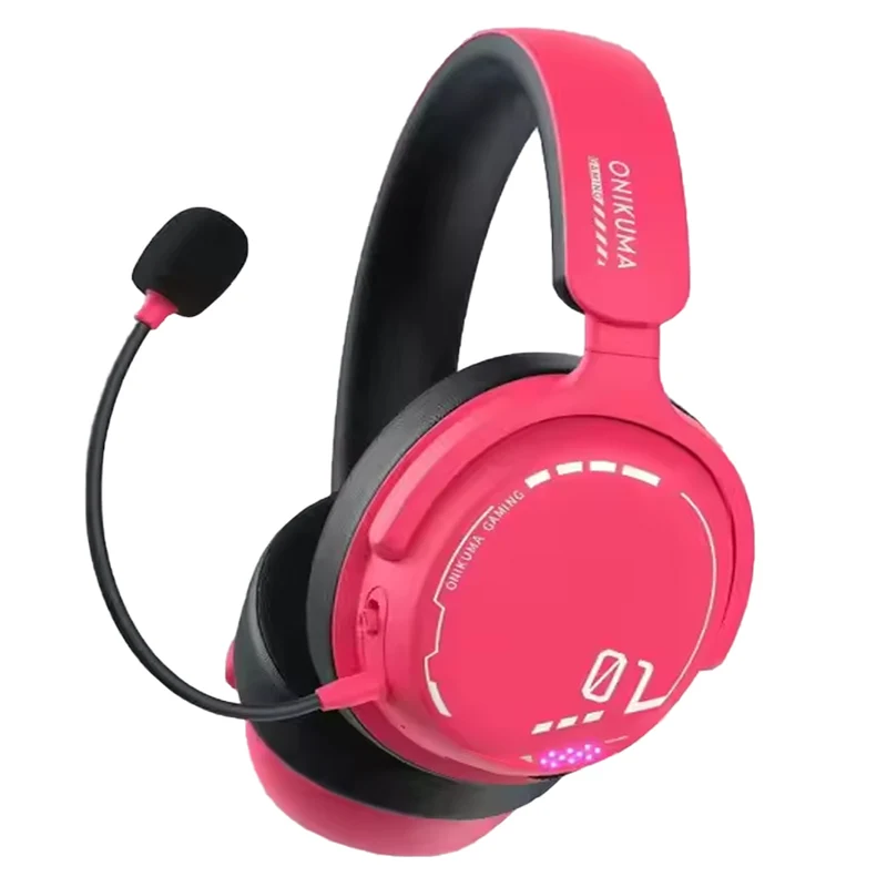 Onikuma GT886 Tri-Mode Gaming Headset (Black, Rose Red)