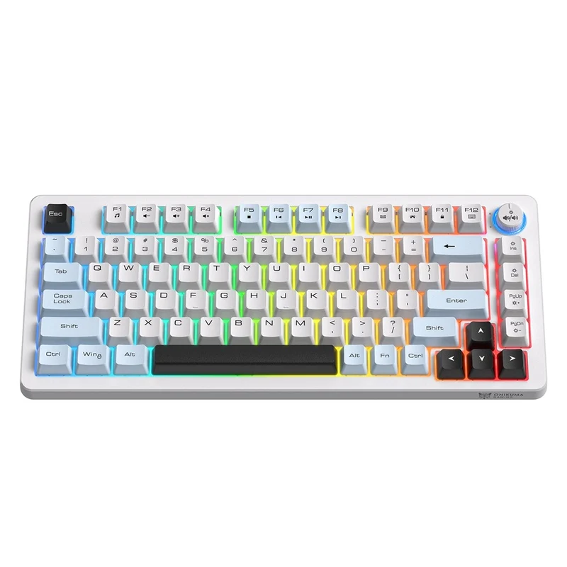 Onikuma MT501 81 Keys RGB Tri-Mode Membrane Keyboard (White)