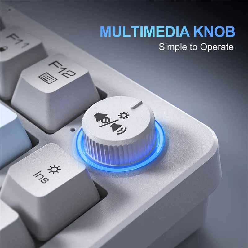 Onikuma MT501 81 Keys RGB Tri-Mode Membrane Keyboard (White)