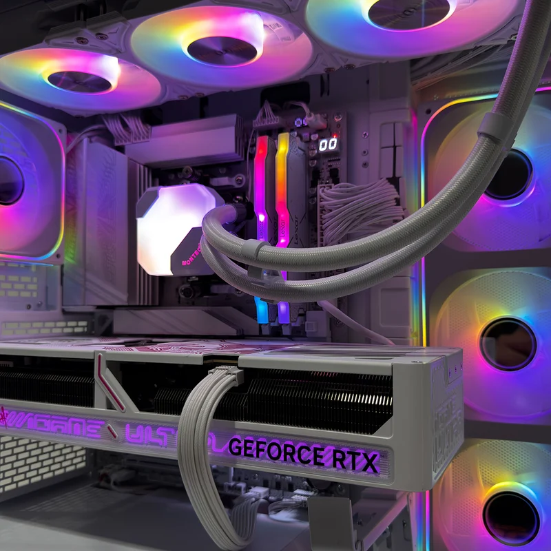 Ultra Hyperflow White Desktop Gaming PC | AMD Ryzen 7 9800X3D | 32GB (2x16GB) RAM | 2TB SSD | RTX 5070 Ti | Windows 11 Pro