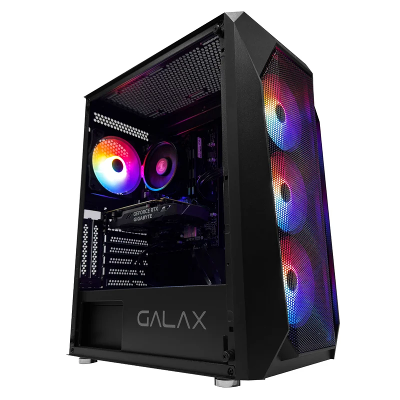 Alpha Galax Revo Black Desktop Gaming PC | AMD Ryzen 5 5500 | 16GB (2x8GB) RAM | 500GB SSD | RTX 3050 | Windows 11 Pro