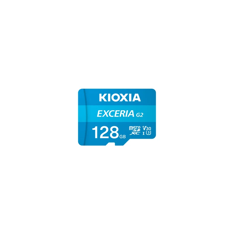 Kioxia Exceria G2 UHS-I U3 V30 4K A1 100MB/s Read MicroSD Memory Card with SD Adapter (128GB, 256GB) (LMEX2L128GG2, LMEX2L256GG2)