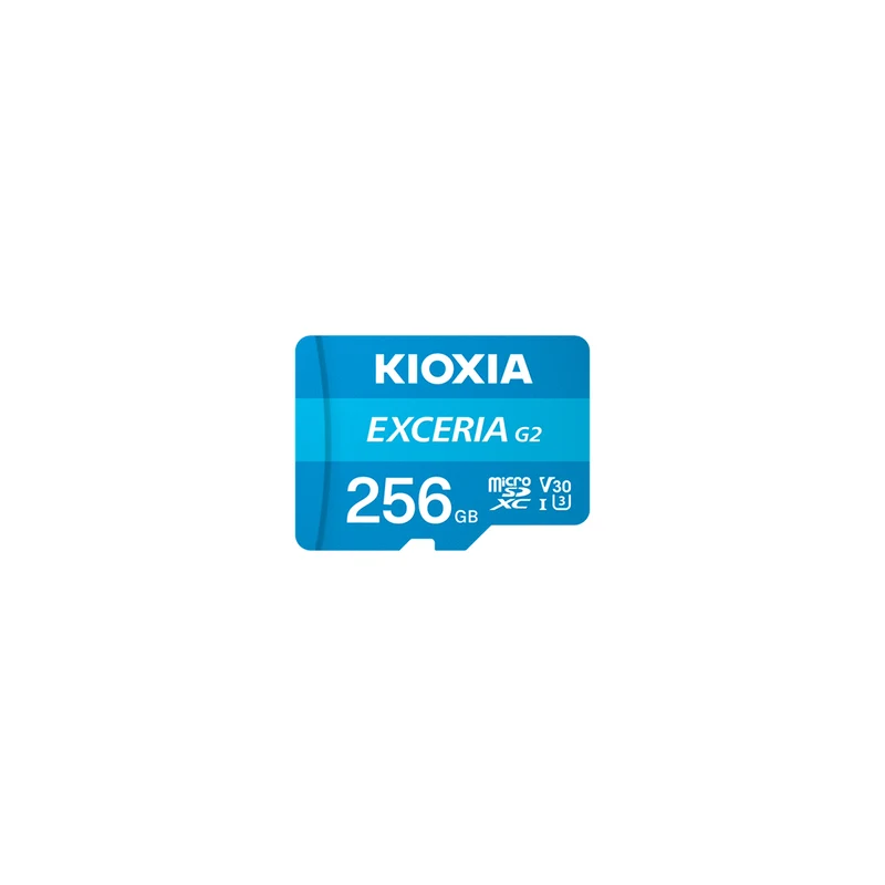 Kioxia Exceria G2 UHS-I U3 V30 4K A1 100MB/s Read MicroSD Memory Card with SD Adapter (128GB, 256GB) (LMEX2L128GG2, LMEX2L256GG2)