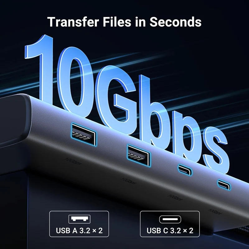 Ugreen Revodok USB-C to 2xUSB 3.2 + 2xUSB-C 3.2 + 2xHDMI + 1xVGA + PD Port Converter (8-in-1) Multifunction Adapter (CM639/35588)