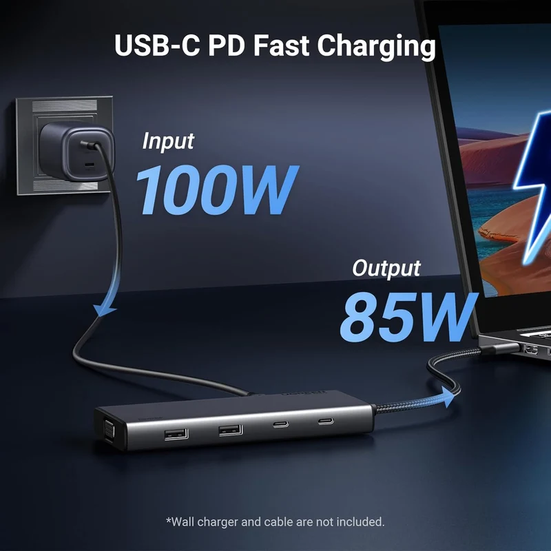Ugreen Revodok USB-C to 2xUSB 3.2 + 2xUSB-C 3.2 + 2xHDMI + 1xVGA + PD Port Converter (8-in-1) Multifunction Adapter (CM639/35588)