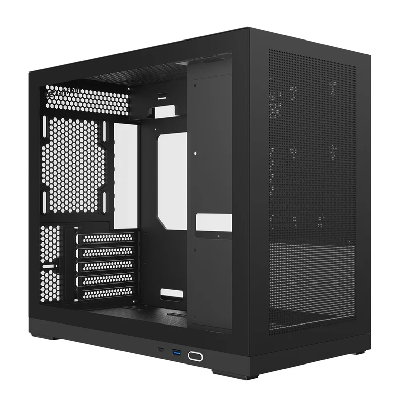 DarkFlash DS210 Luxury M-ATX Tempered Glass Side Panel PC Case (Black)